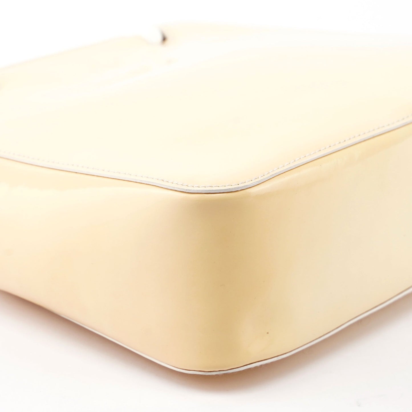 Gucci Beige Patent Leather Bamboo Tote