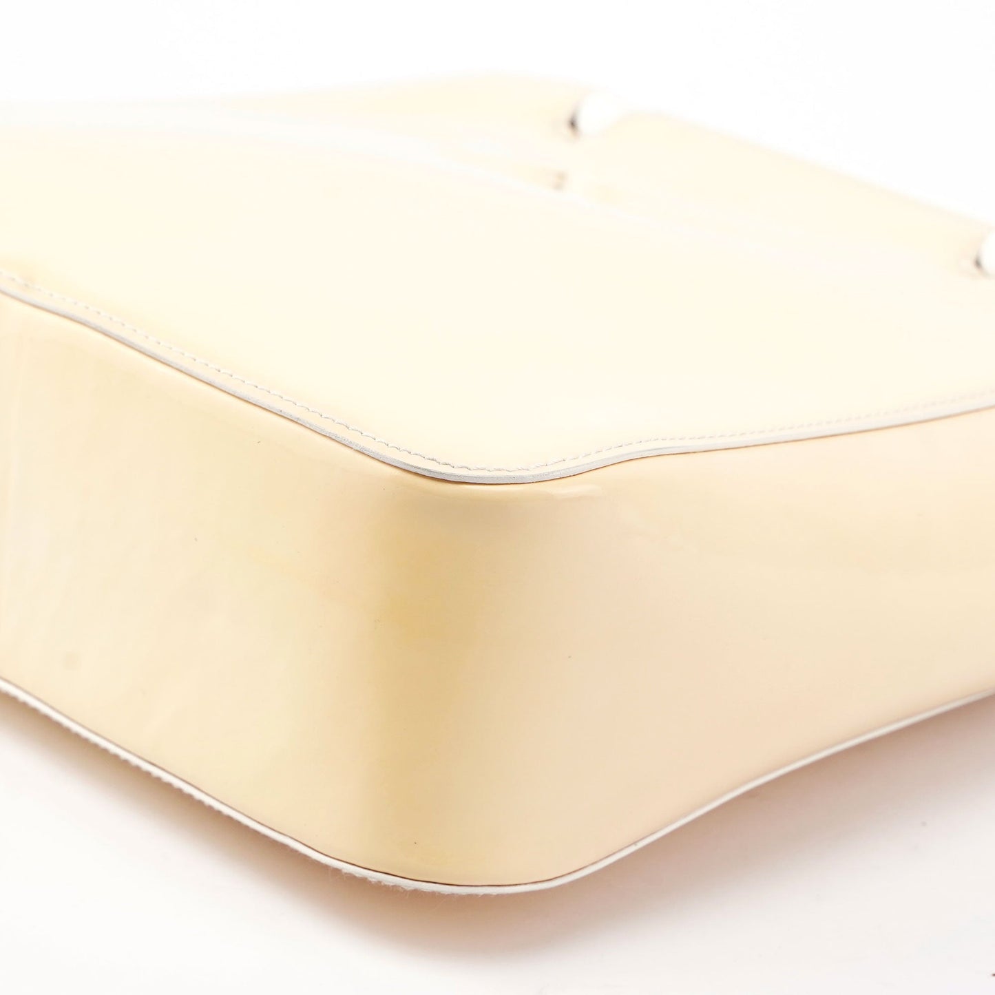 Gucci Beige Patent Leather Bamboo Tote