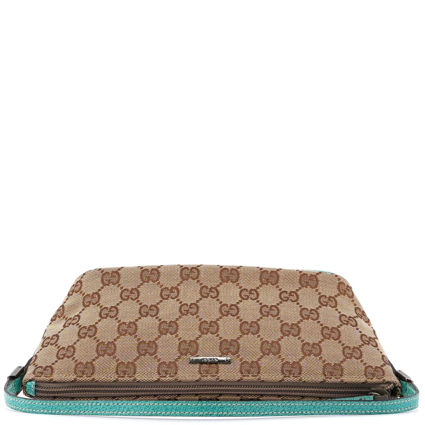 Gucci Beige Turquoise Boat Pochette DARK