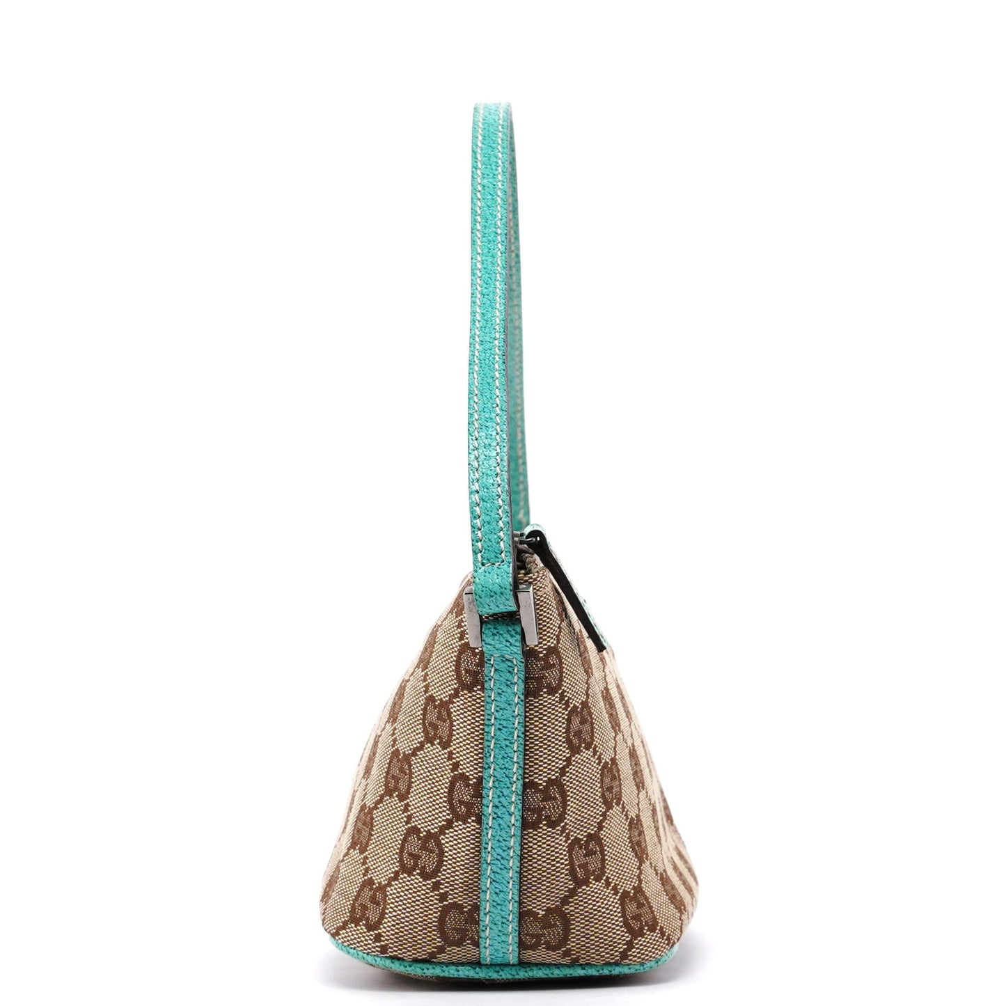 Gucci Beige Turquoise Boat Pochette DARK