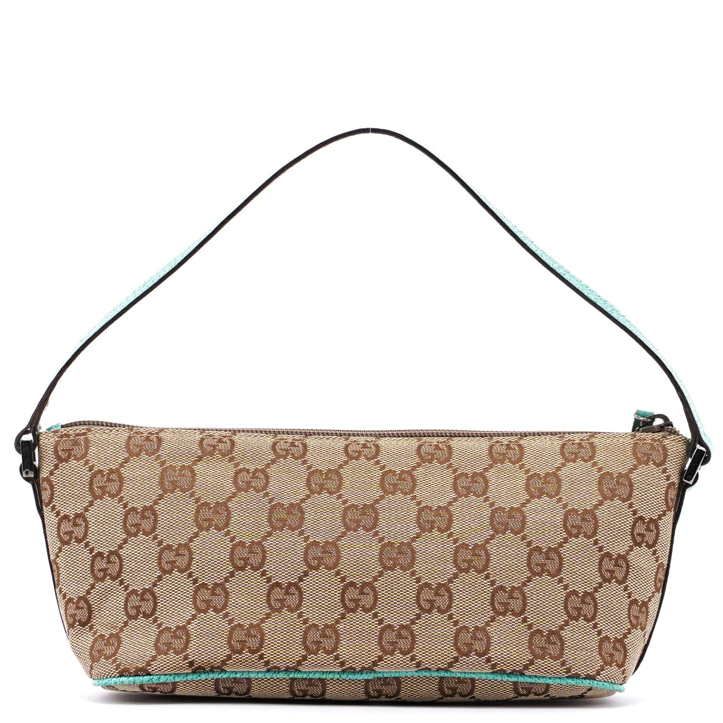 Gucci Beige Turquoise Boat Pochette DARK