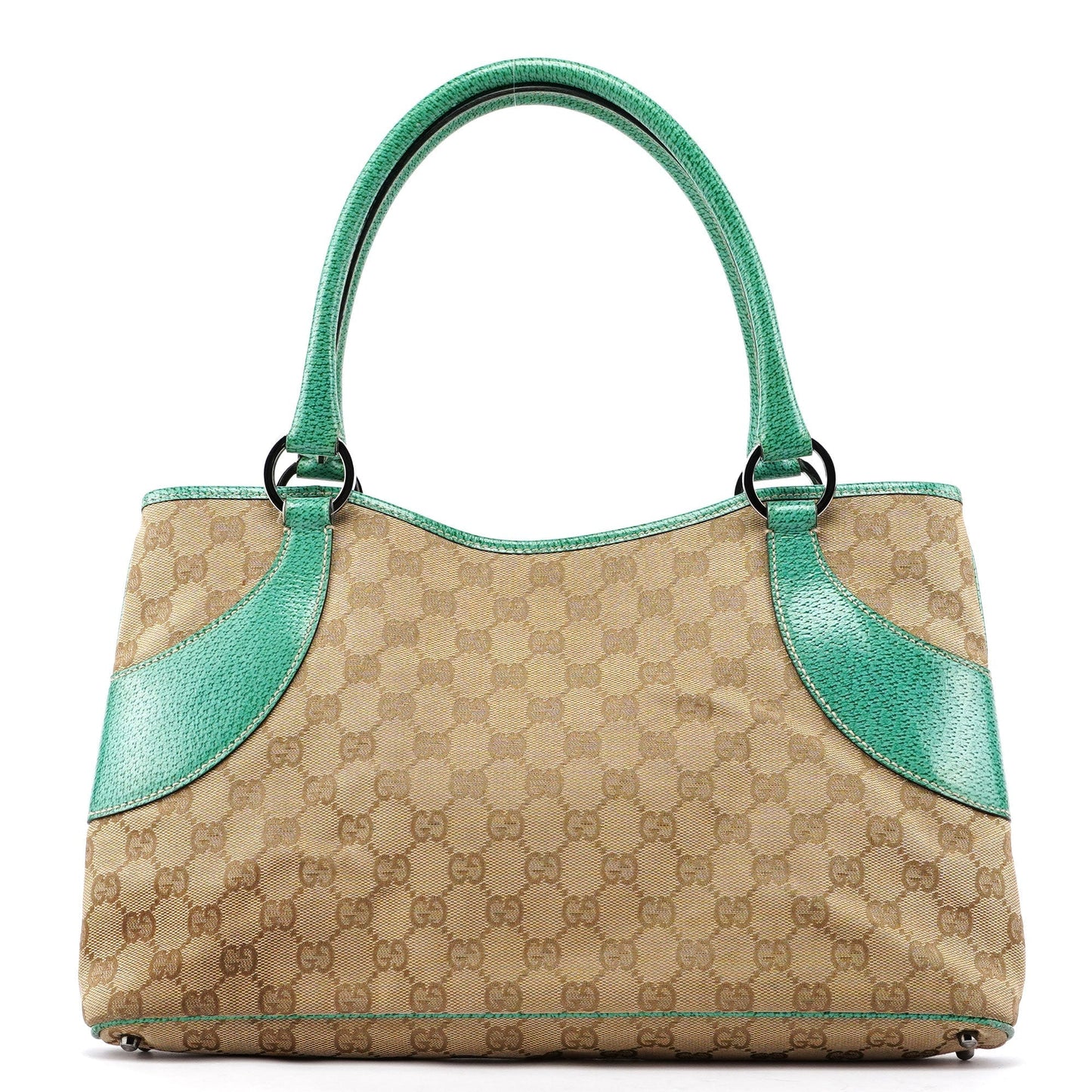 Gucci Beige Turquoise GG Tote Bag