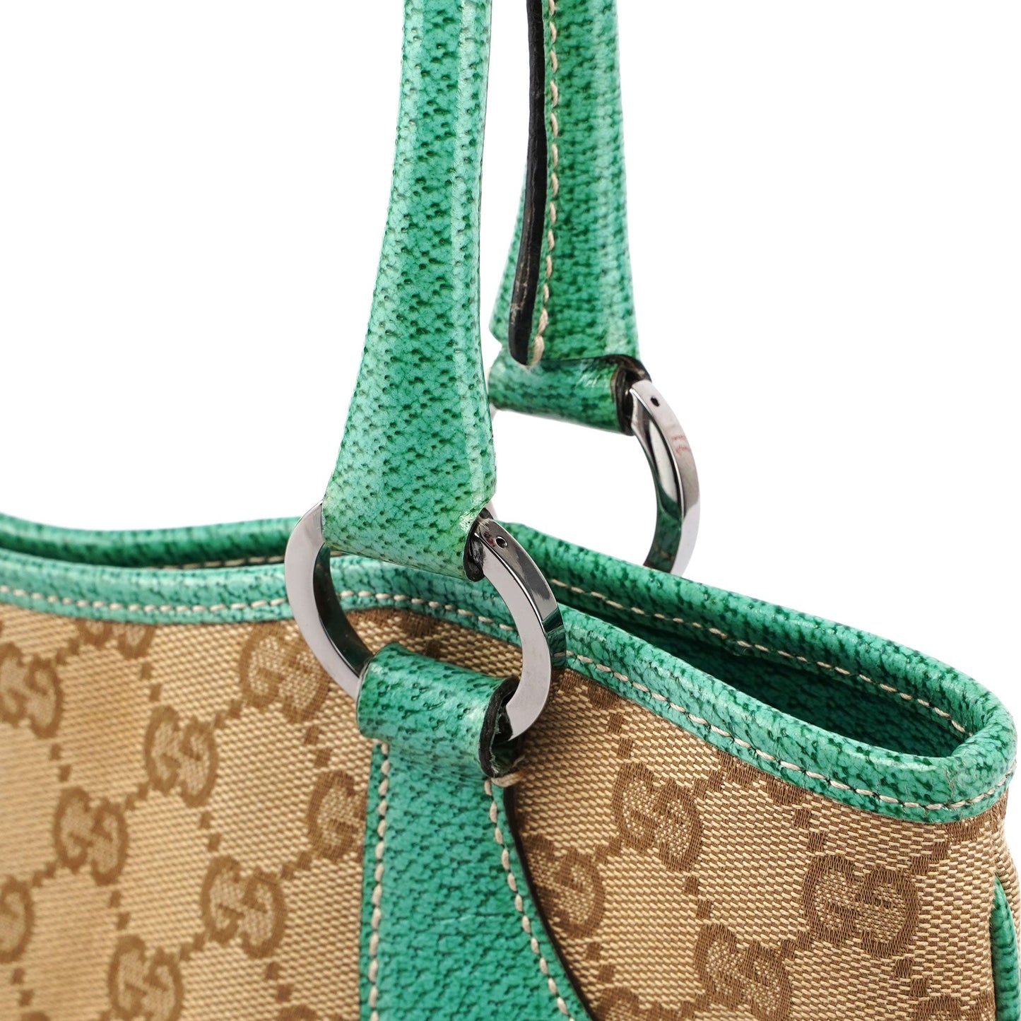 Gucci Beige Turquoise GG Tote Bag