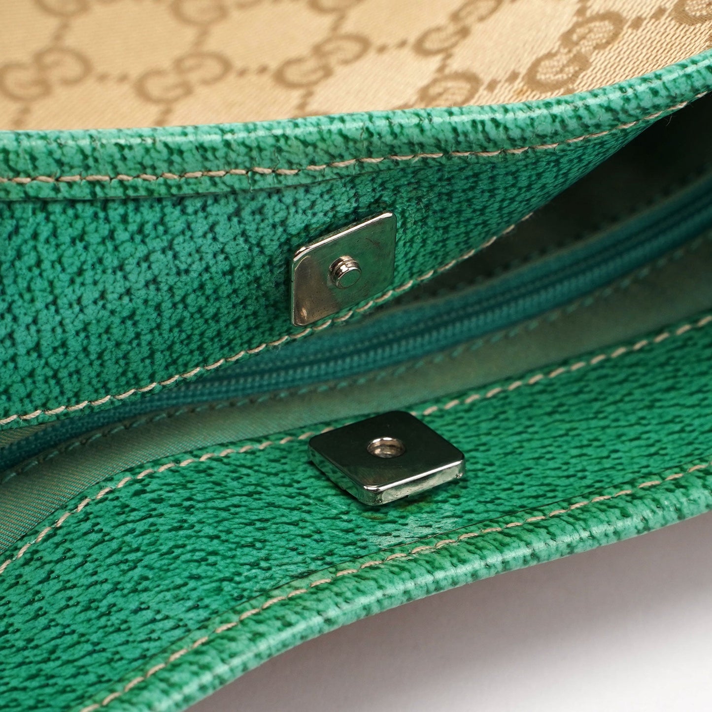 Gucci Beige Turquoise GG Tote Bag