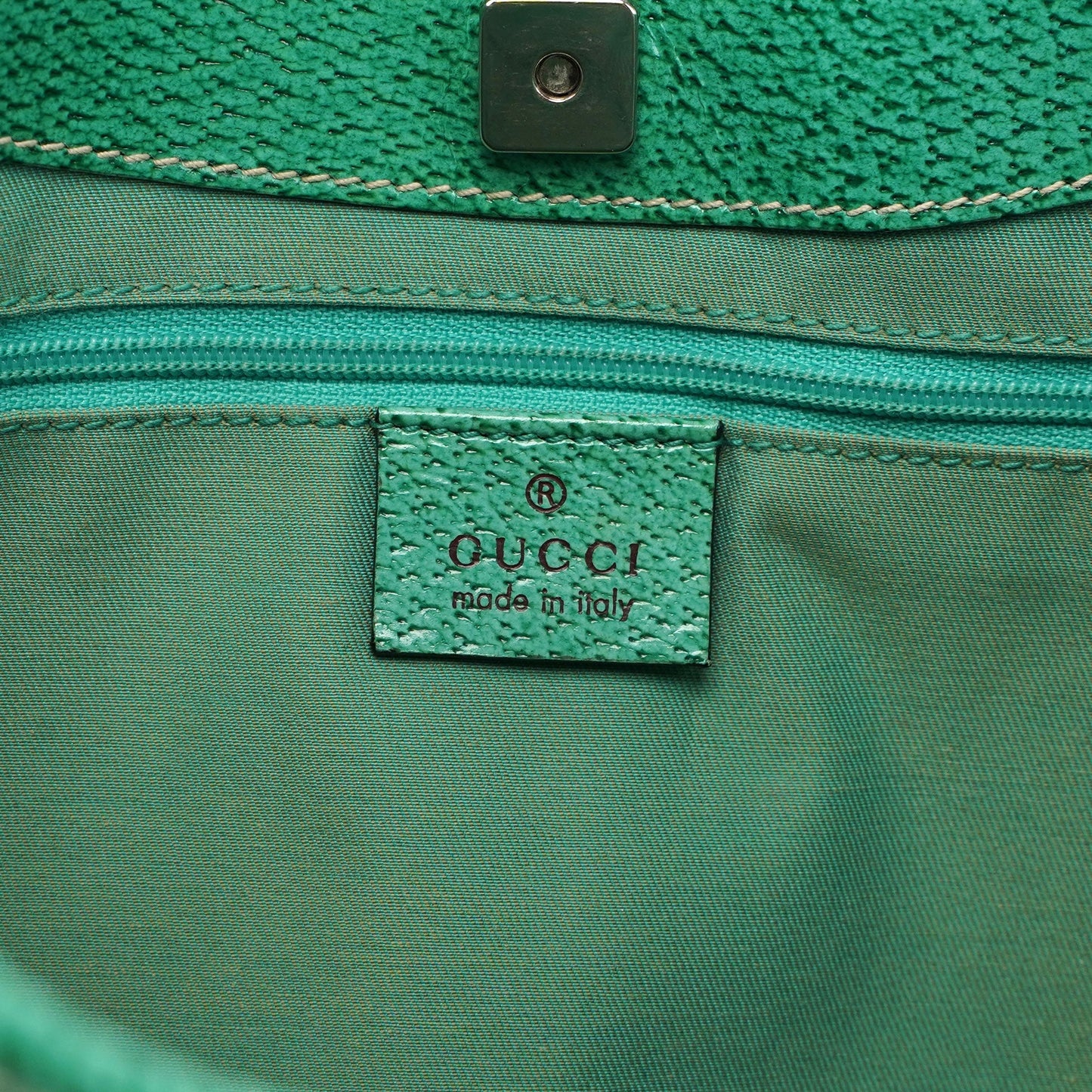 Gucci Beige Turquoise GG Tote Bag