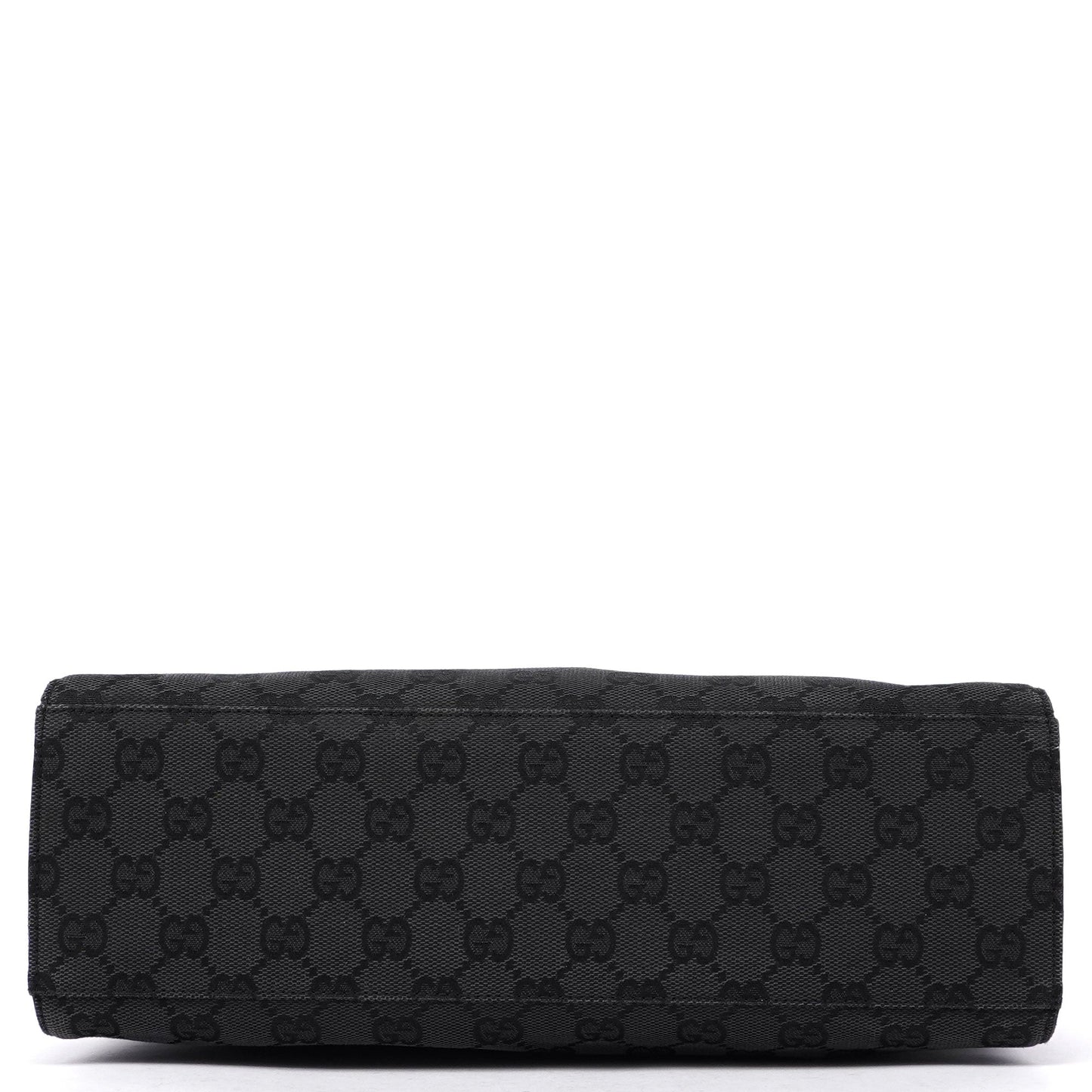 Gucci Black Canvas GG Bamboo Tote