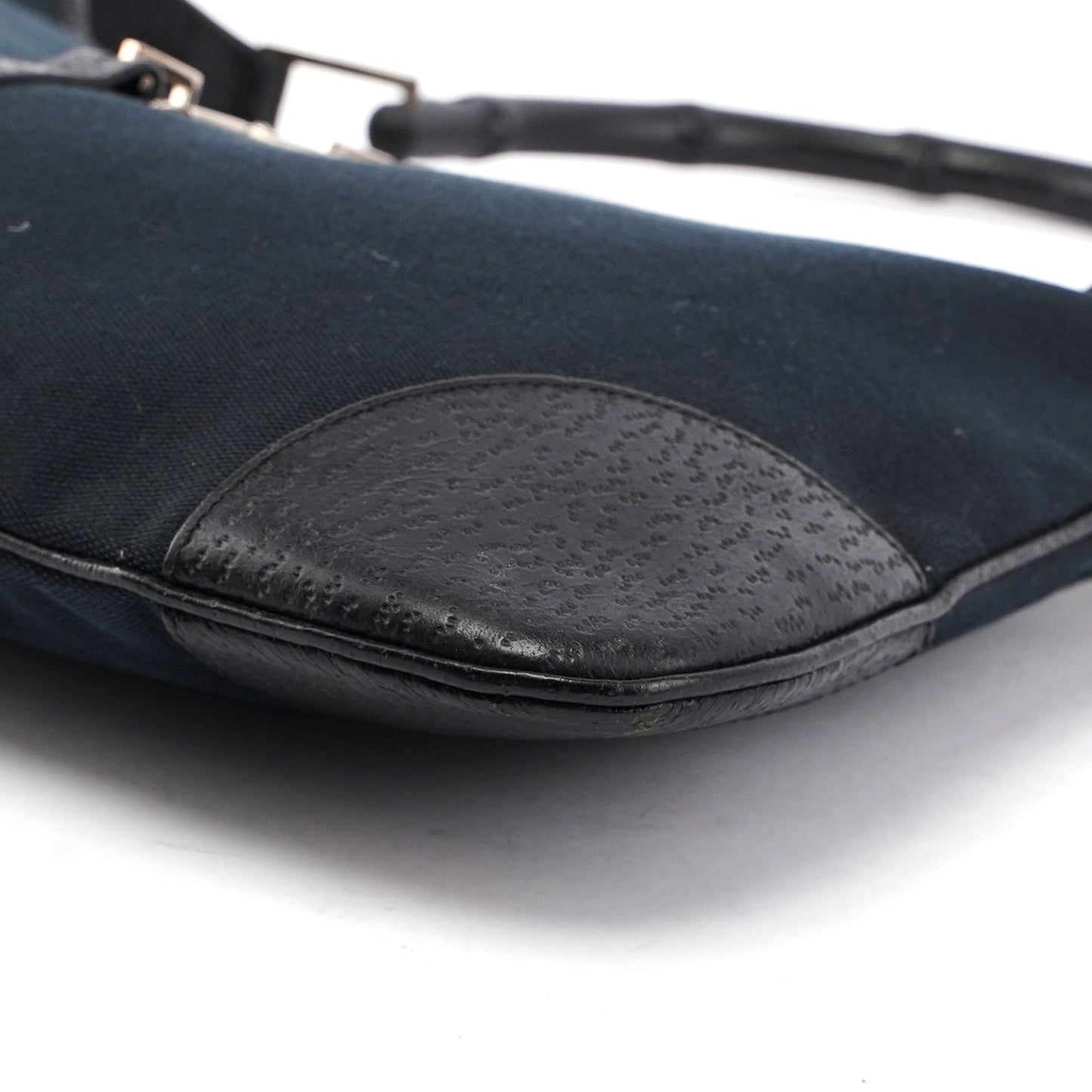 Gucci Black Canvas Jackie Bamboo Shoulder Bag