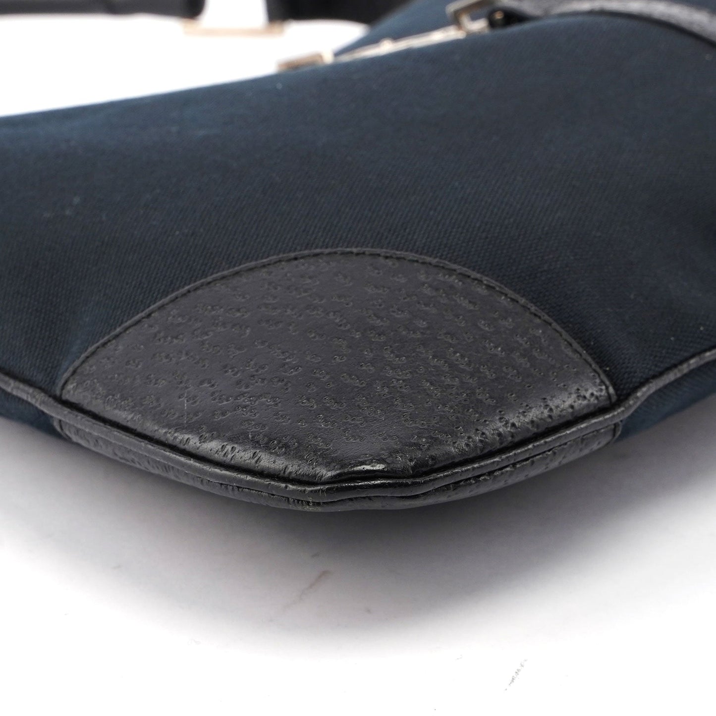 Gucci Black Canvas Jackie Bamboo Shoulder Bag