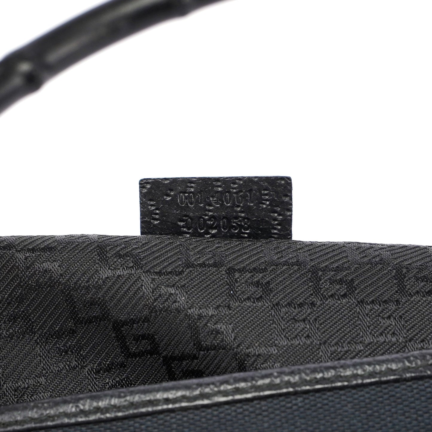 Gucci Black Canvas Jackie Bamboo Shoulder Bag