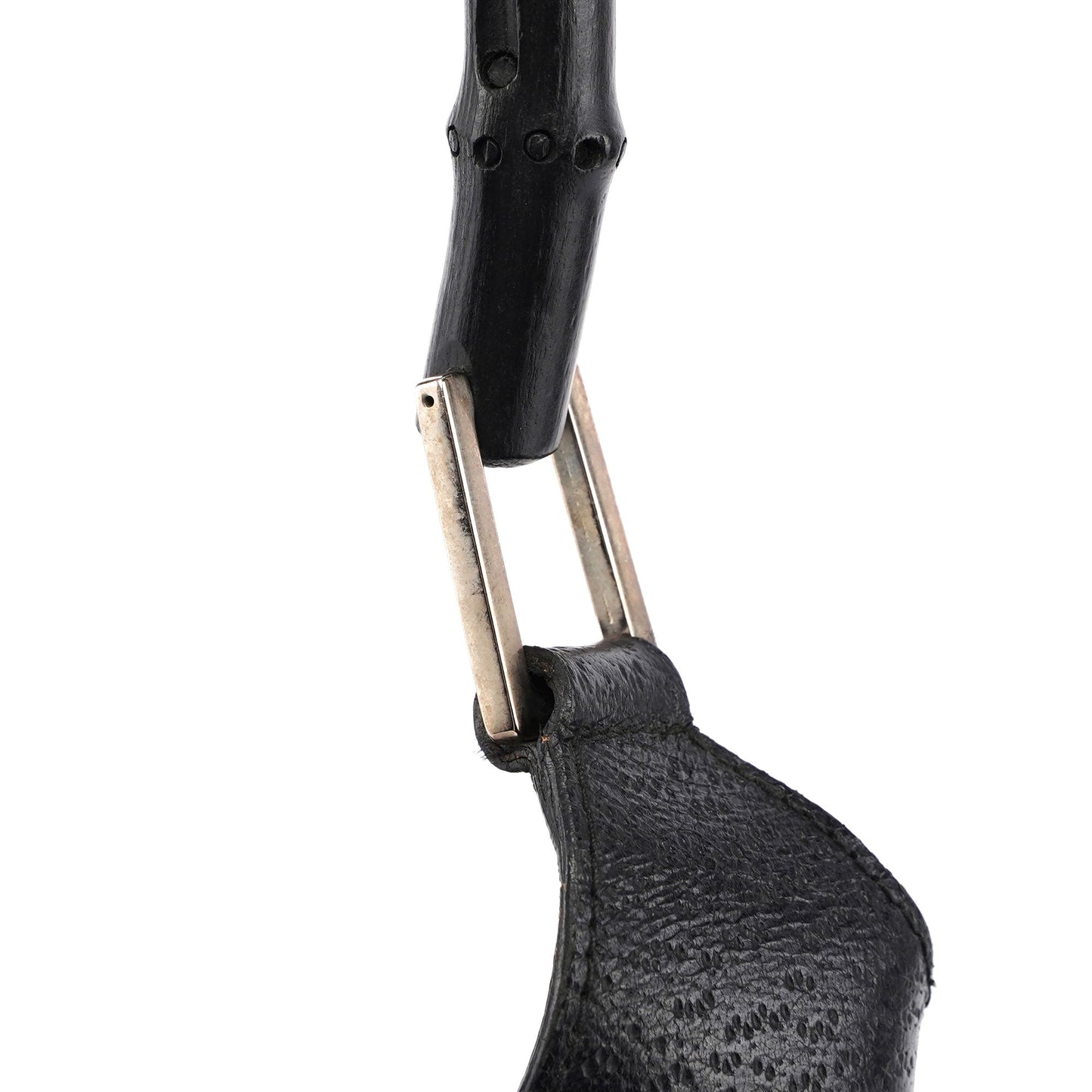 Gucci Black Canvas Jackie Bamboo Shoulder Bag