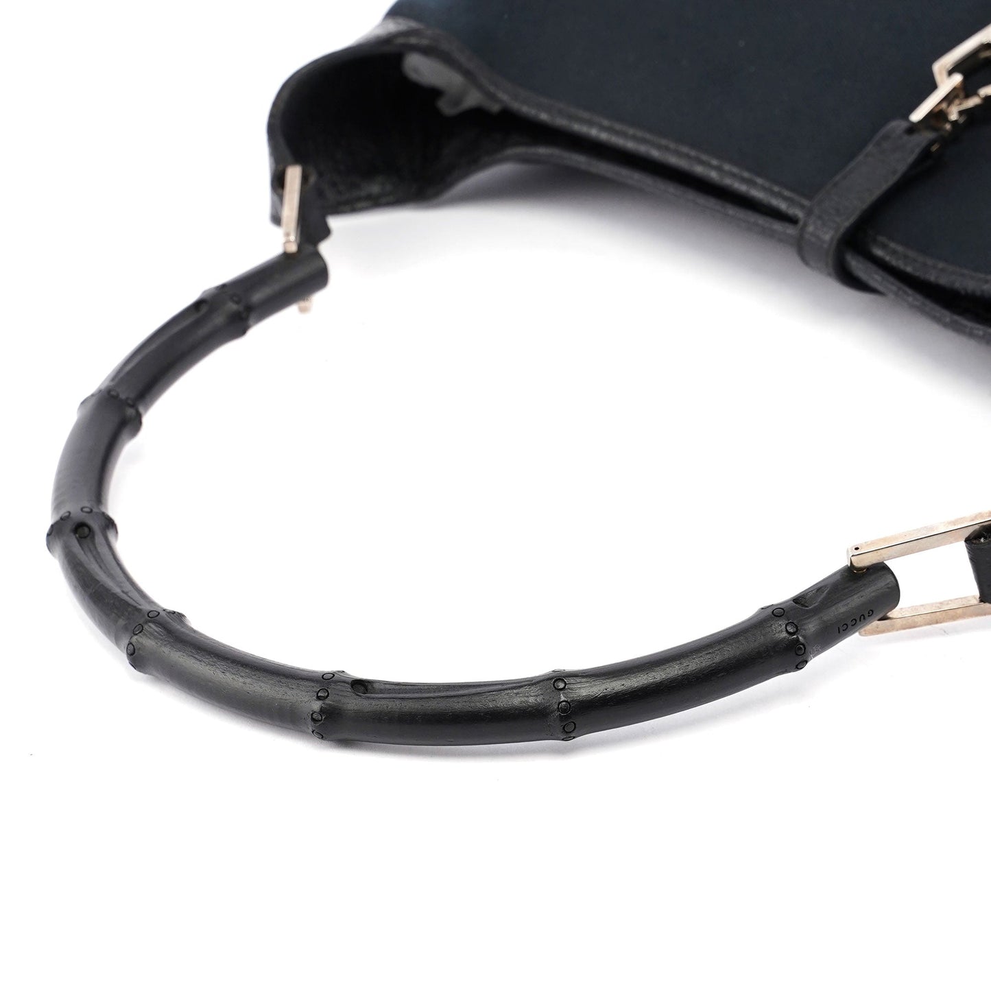 Gucci Black Canvas Jackie Bamboo Shoulder Bag