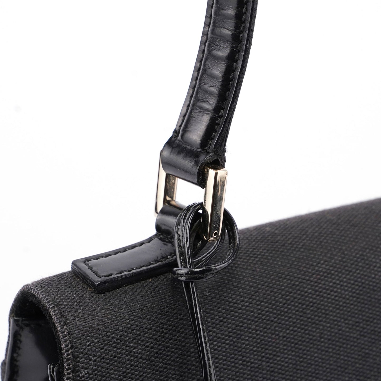 Gucci Black Canvas Keylock Shoulder Bag