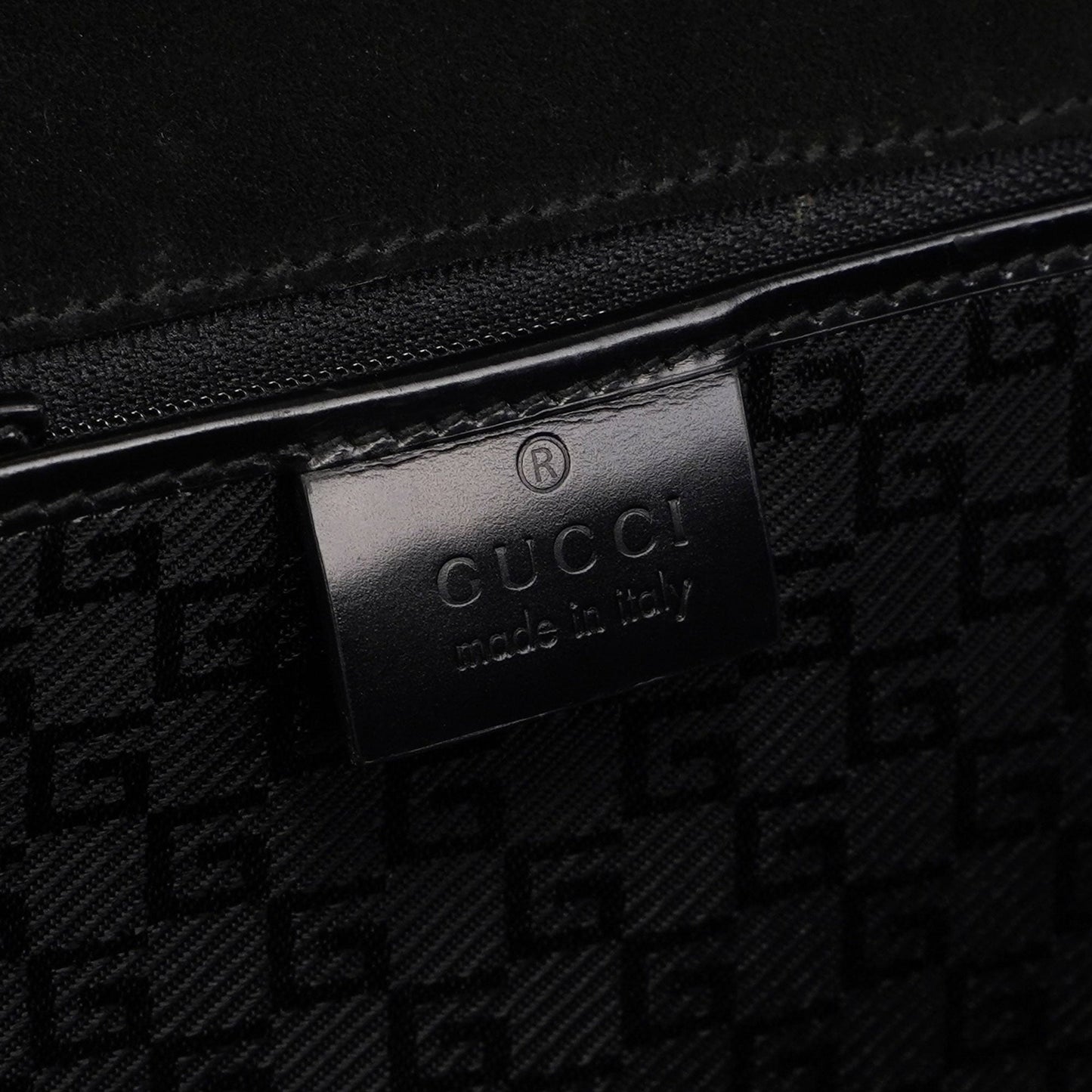 Gucci Black Canvas Keylock Shoulder Bag