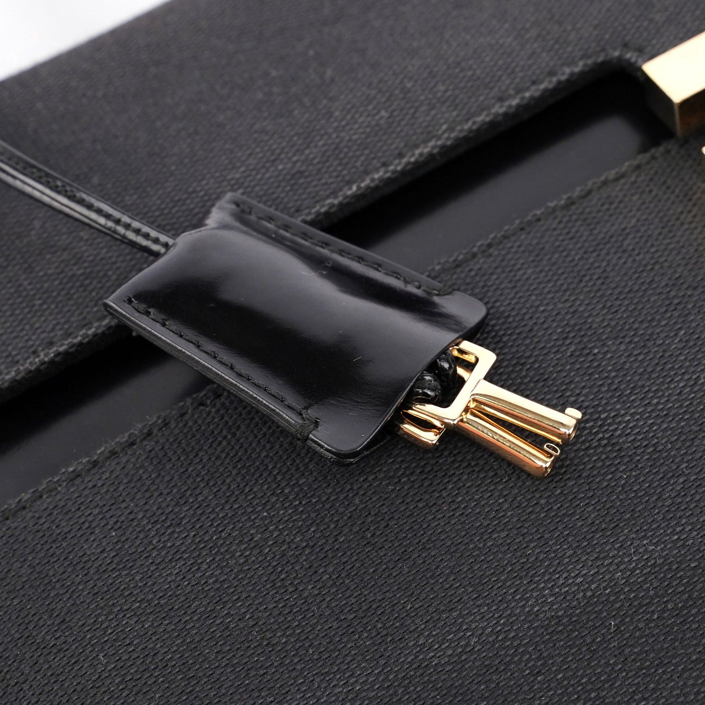 Gucci Black Canvas Keylock Shoulder Bag