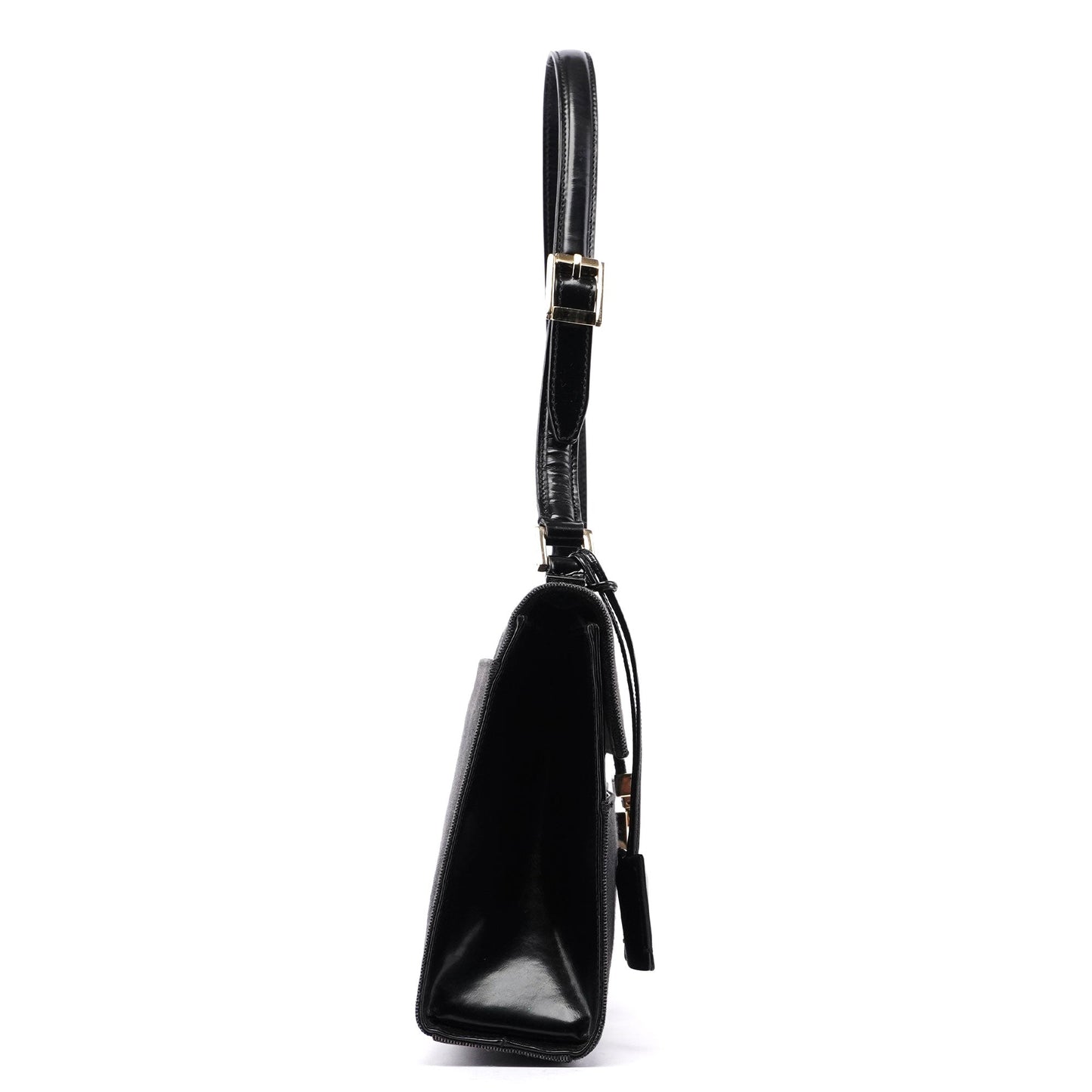 Gucci Black Canvas Keylock Shoulder Bag