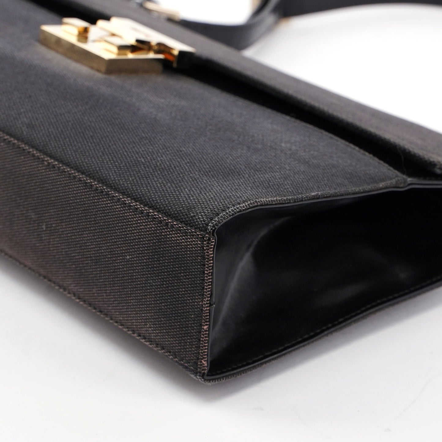 Gucci Black Canvas Keylock Shoulder Bag