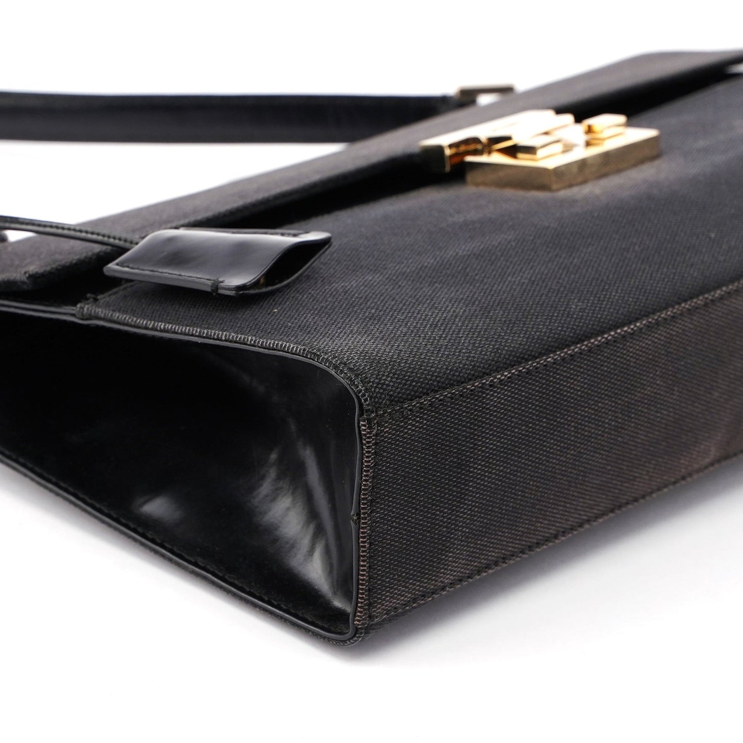 Gucci Black Canvas Keylock Shoulder Bag