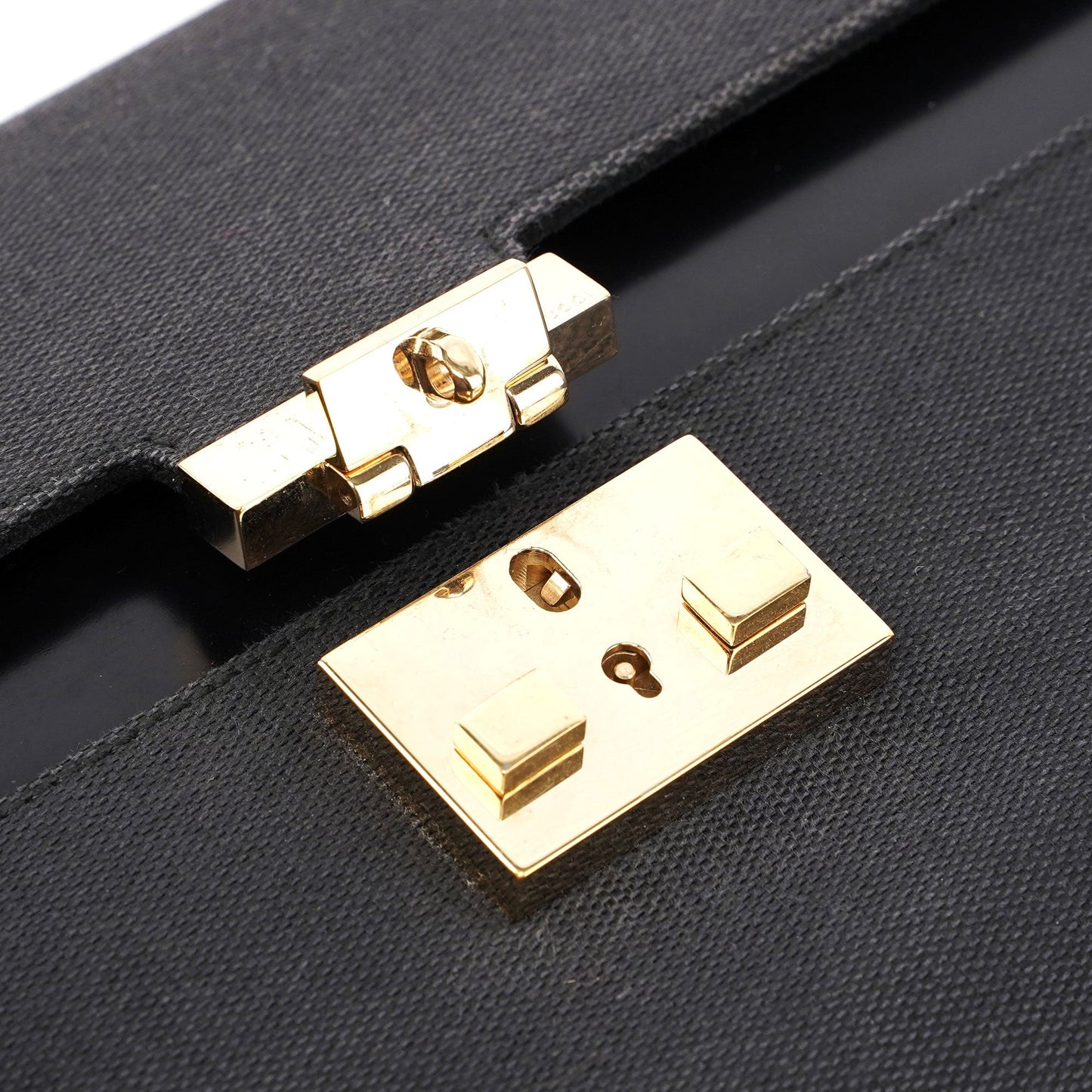 Gucci Black Canvas Keylock Shoulder Bag