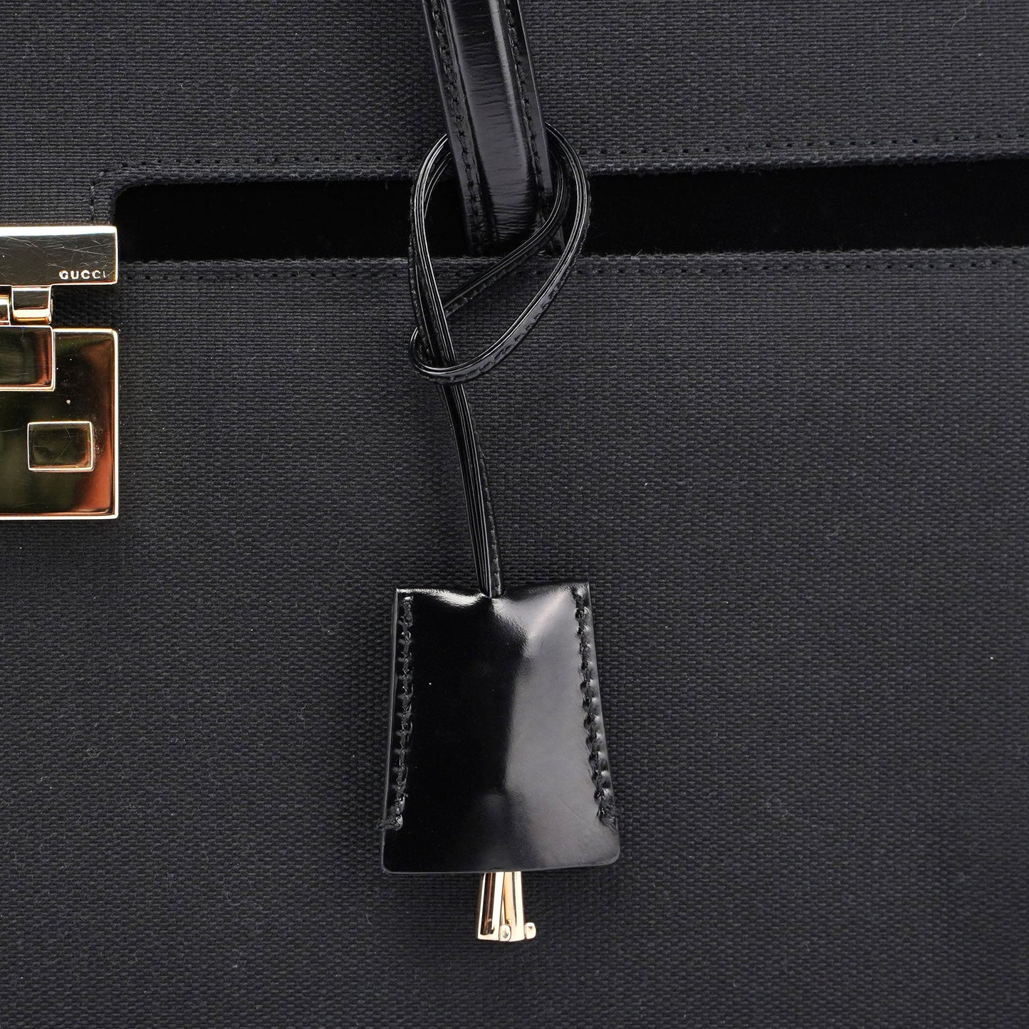 Gucci Black Canvas Keylock Tote