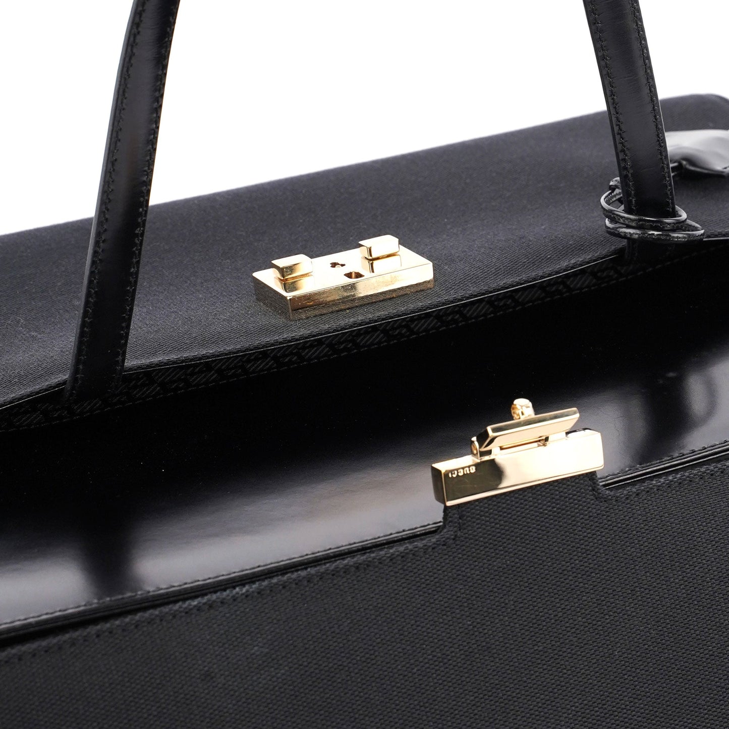 Gucci Black Canvas Keylock Tote