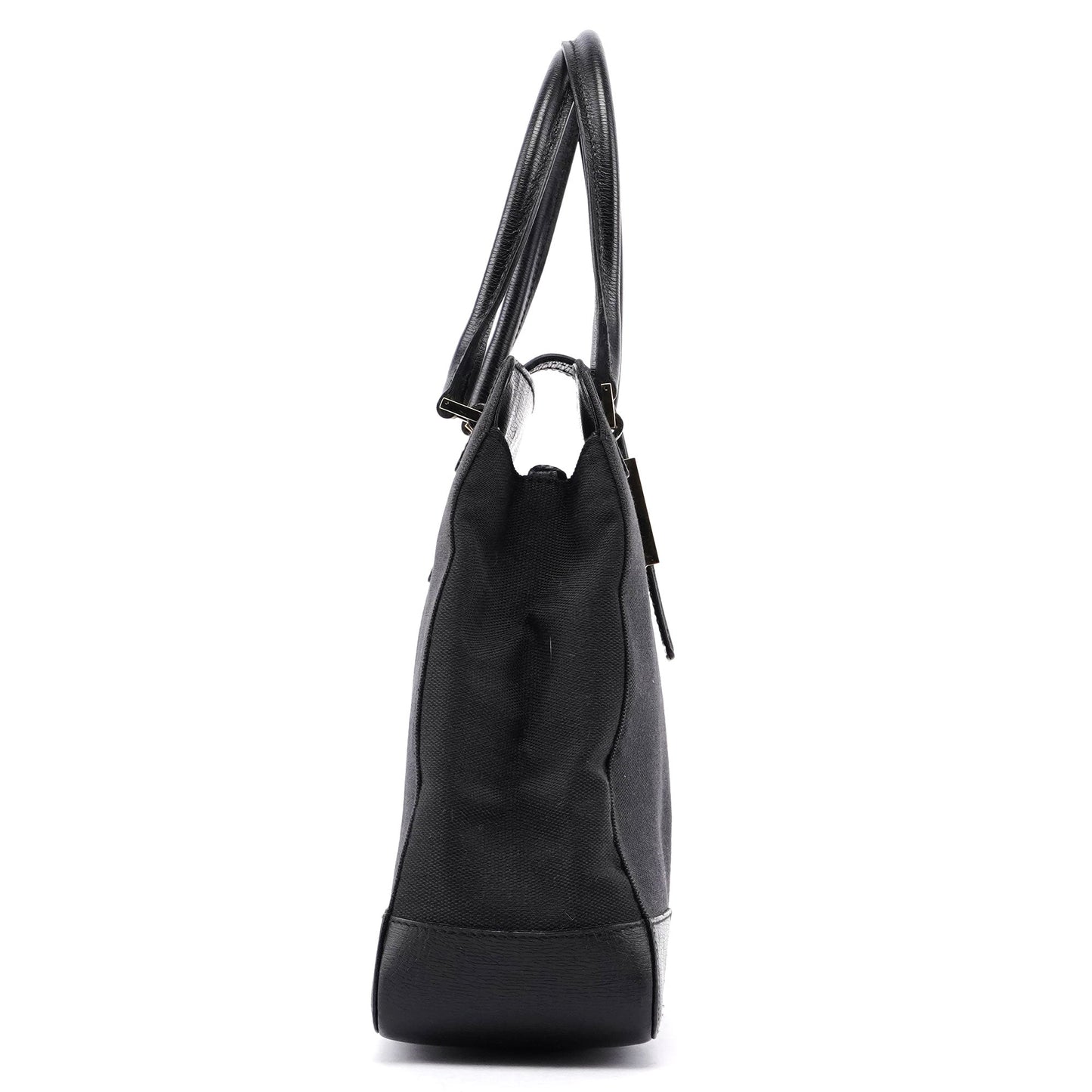 Gucci Black Canvas Square G Tote