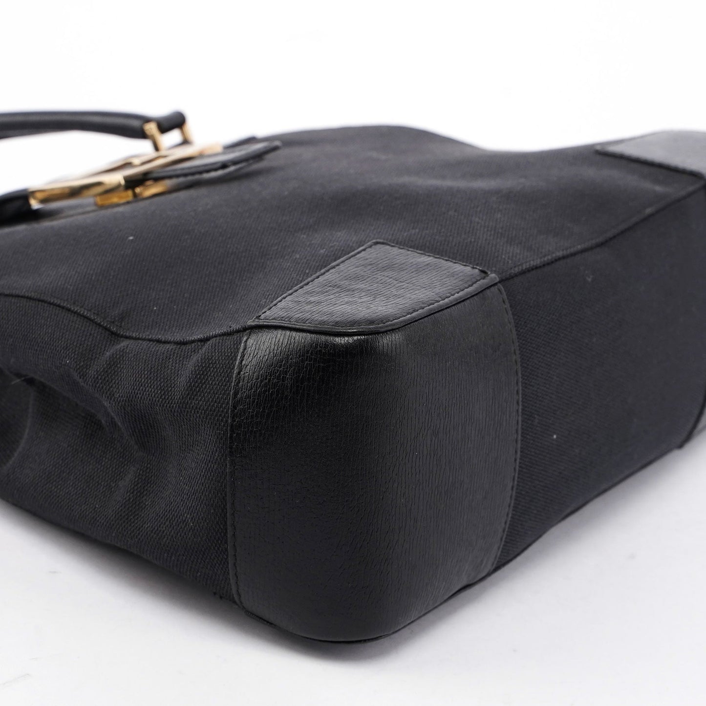 Gucci Black Canvas Square G Tote