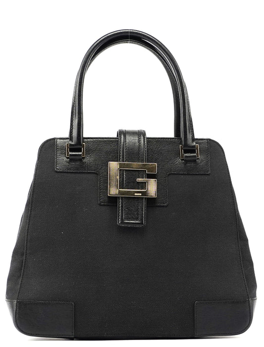 Gucci Black Canvas Square G Tote