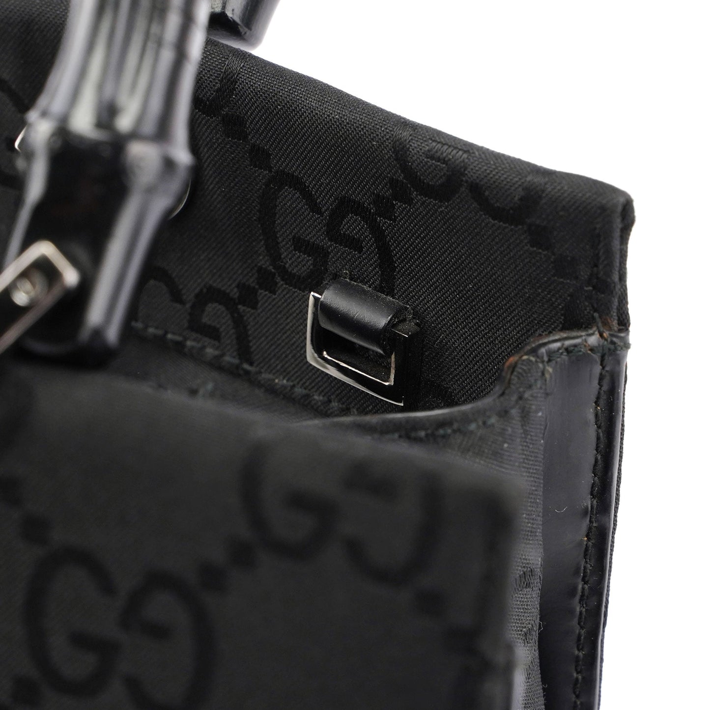 Gucci Black GG Bamboo Tote