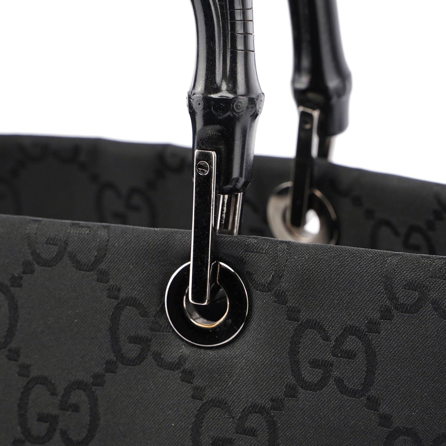 Gucci Black GG Bamboo Tote