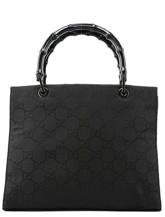 Gucci Black GG Bamboo Tote