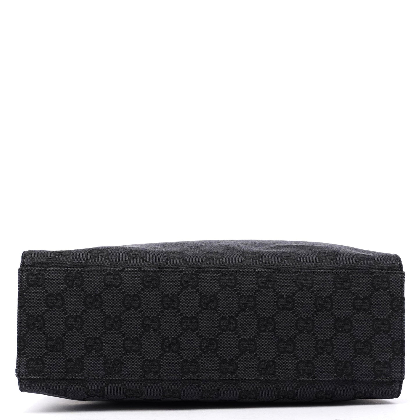Gucci Black GG Canvas Bamboo Tote