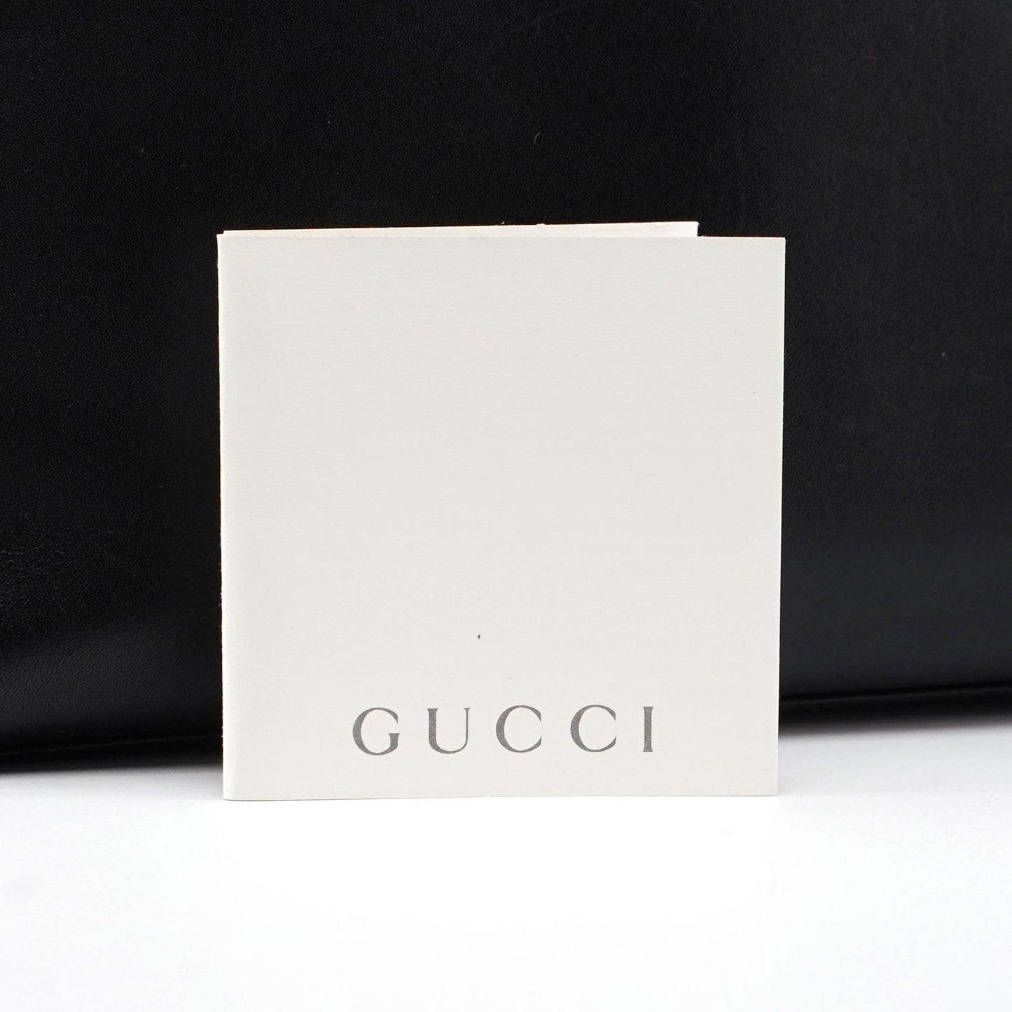 Gucci Black Leather Bamboo Hobo W/ Pouch