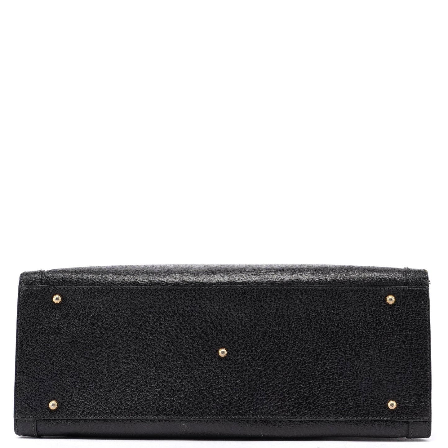 Gucci Black Leather Bamboo Tote