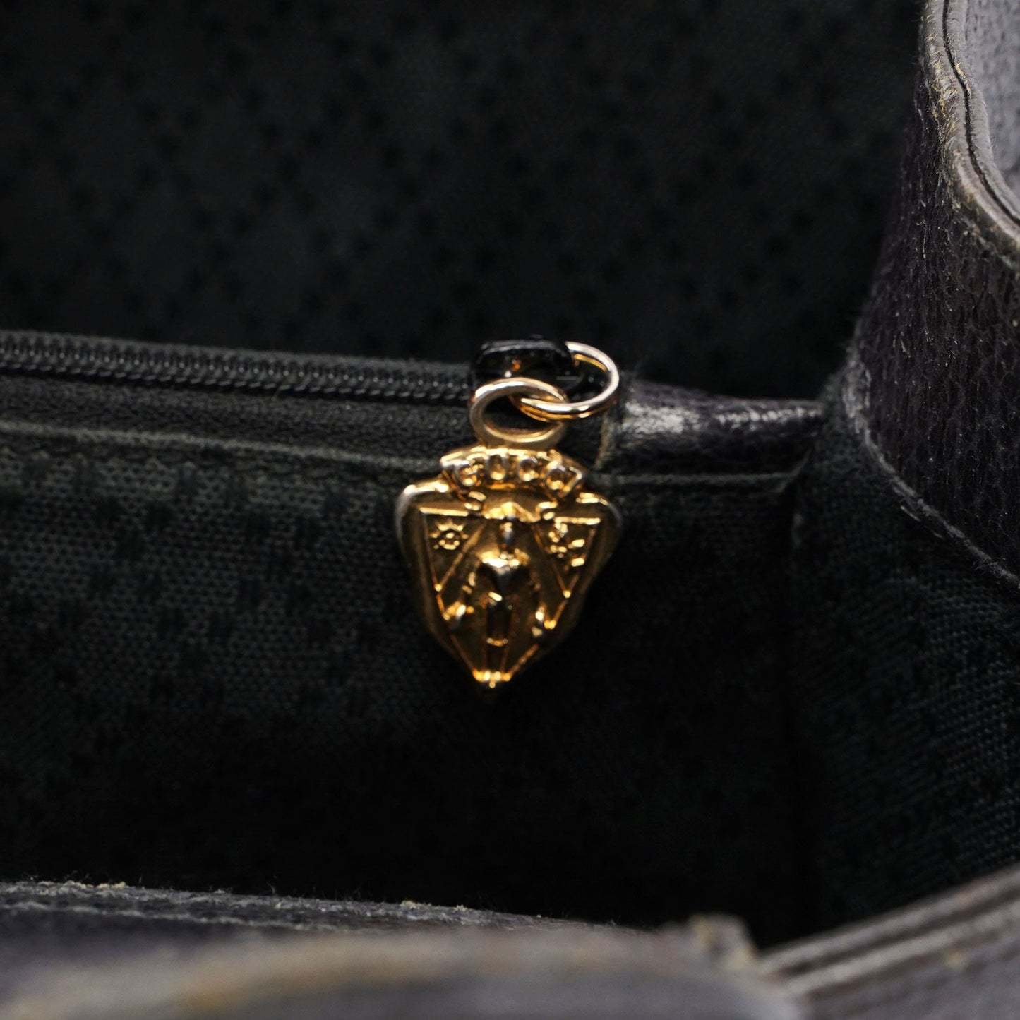 Gucci Black Leather Bamboo Tote