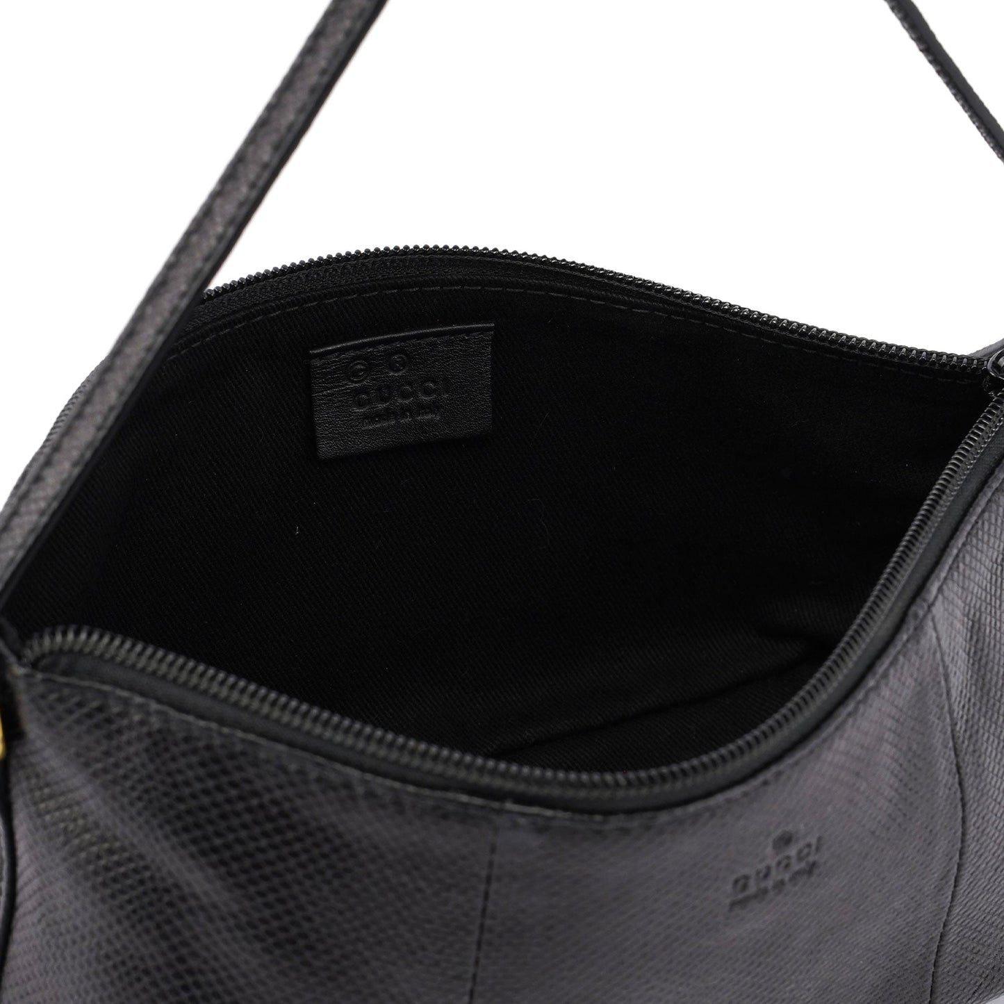 Gucci Black Lizard Embossed Boat