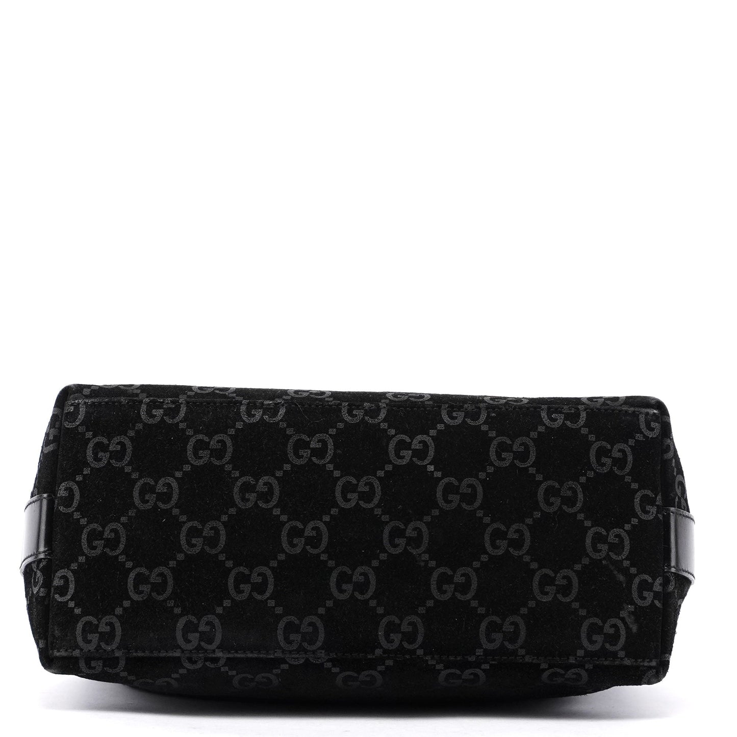 Gucci Black Suede GG Shoulder Bag