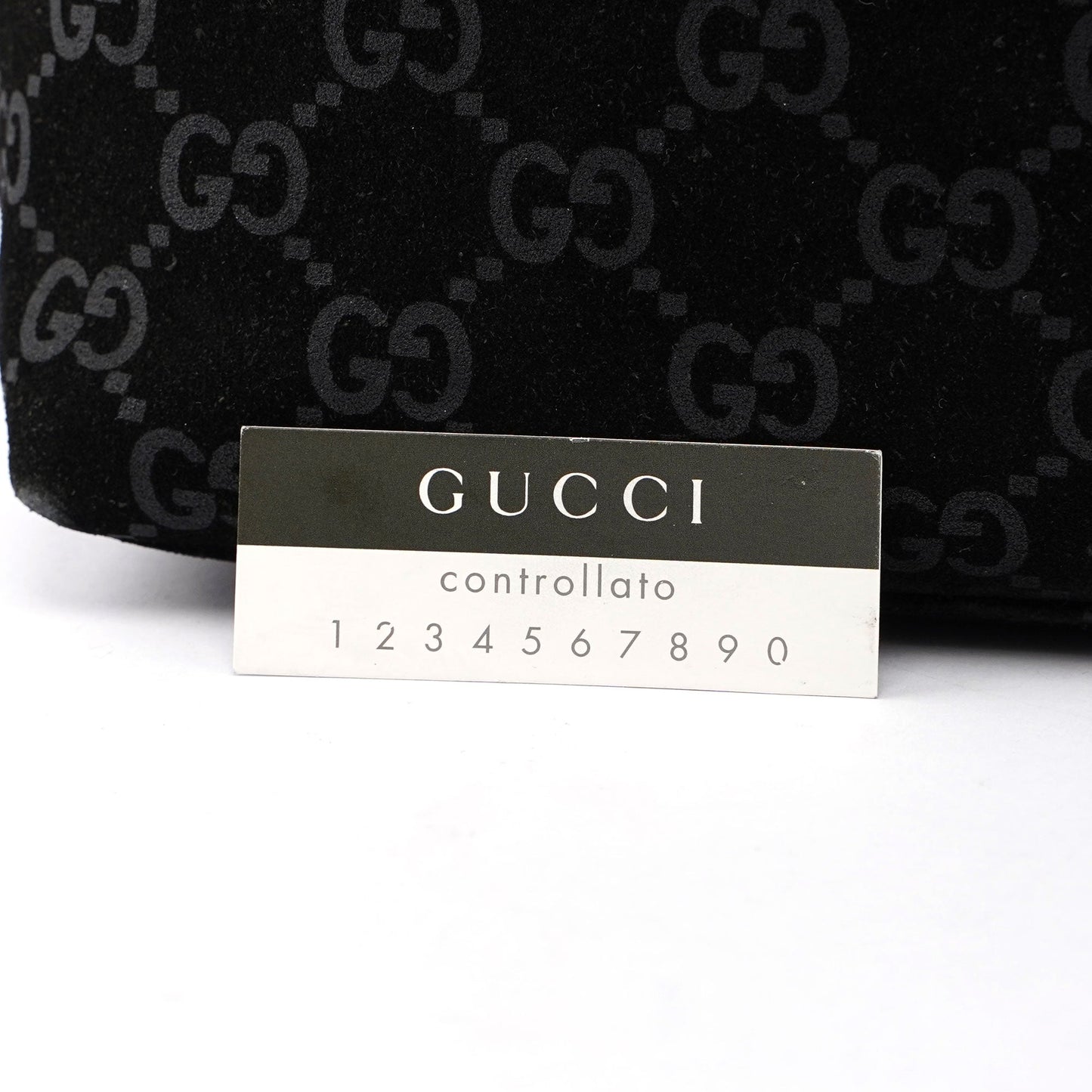 Gucci Black Suede GG Shoulder Bag