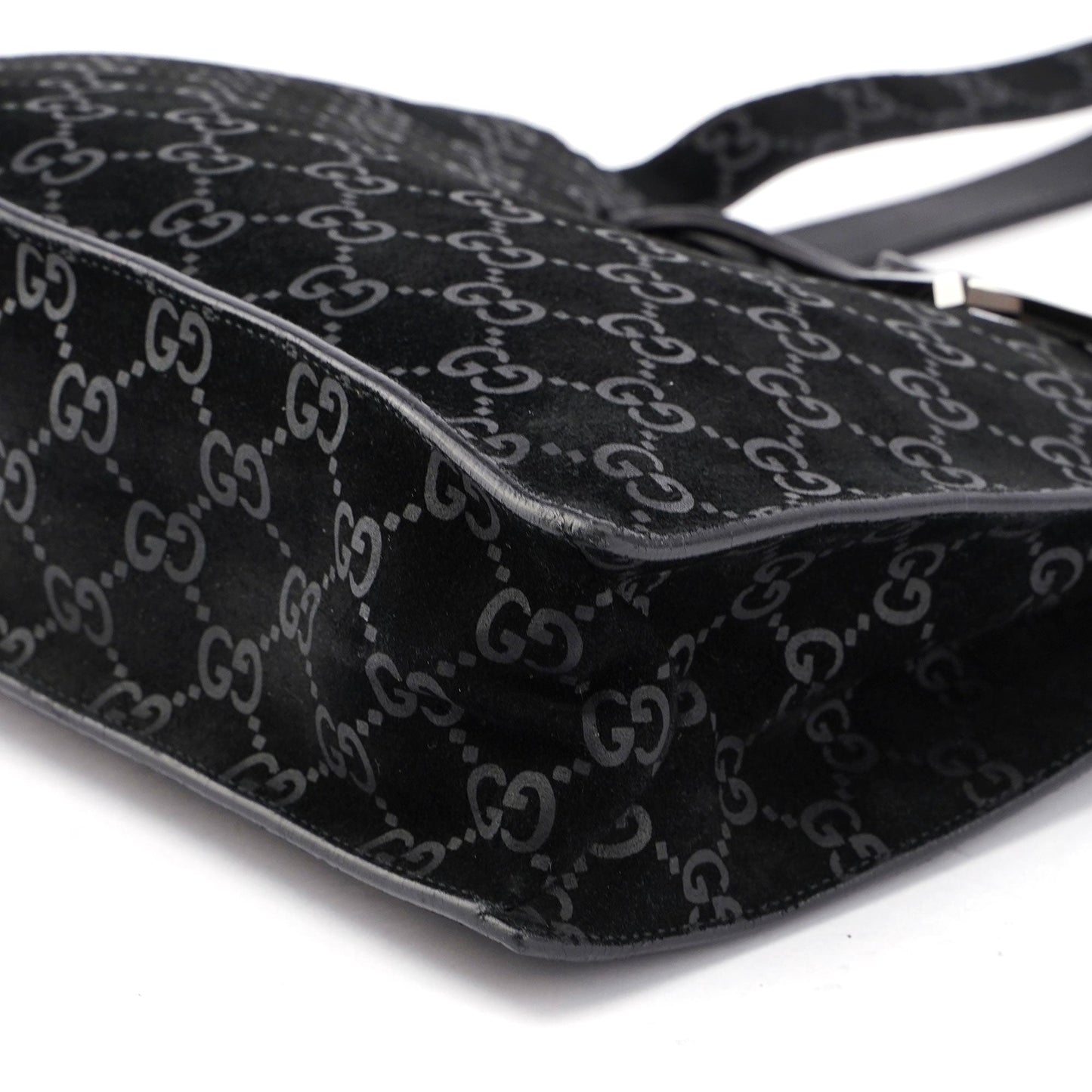 Gucci Black Suede GG Tote