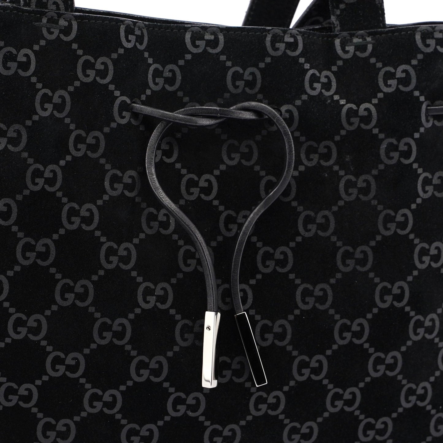 Gucci Black Suede GG Tote