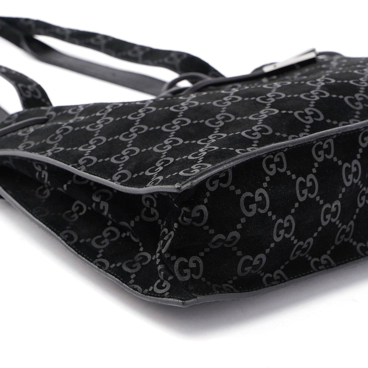 Gucci Black Suede GG Tote