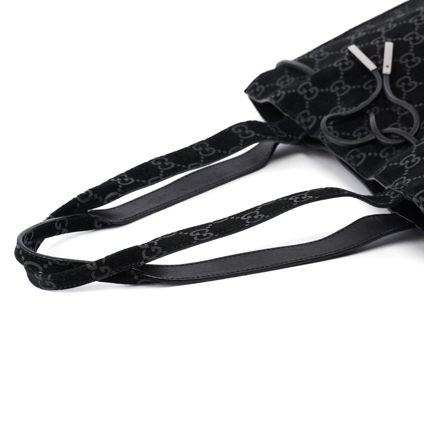 Gucci Black Suede GG Tote