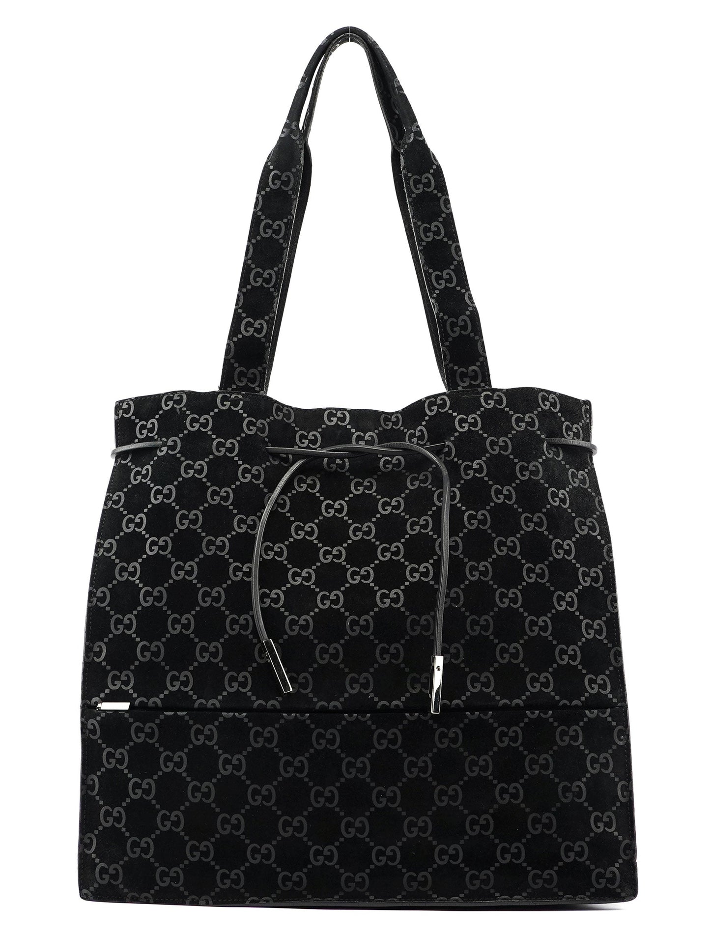 Gucci Black Suede GG tote