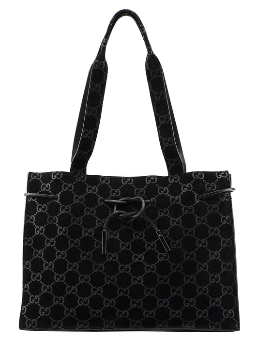 Gucci Black Suede GG Tote