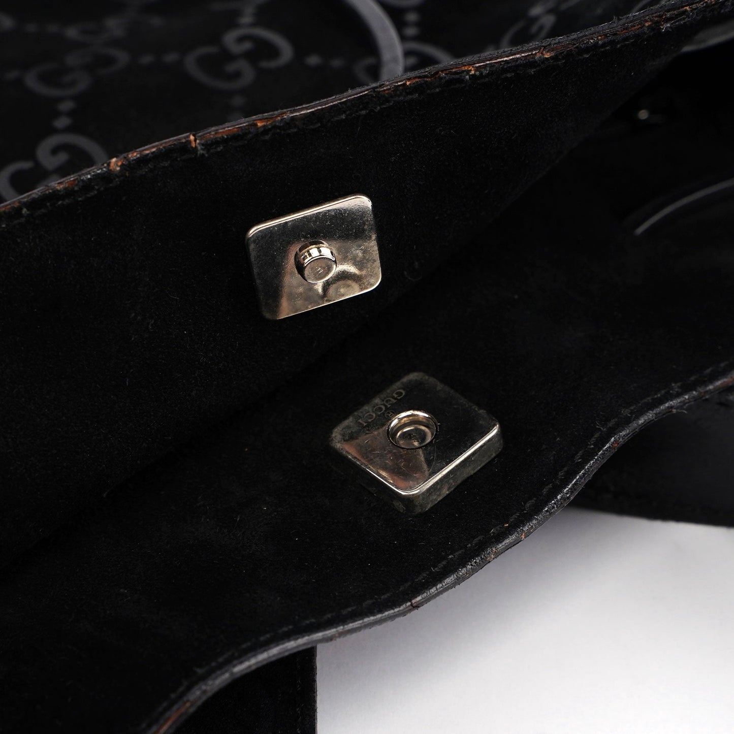 Gucci Black Suede GG tote