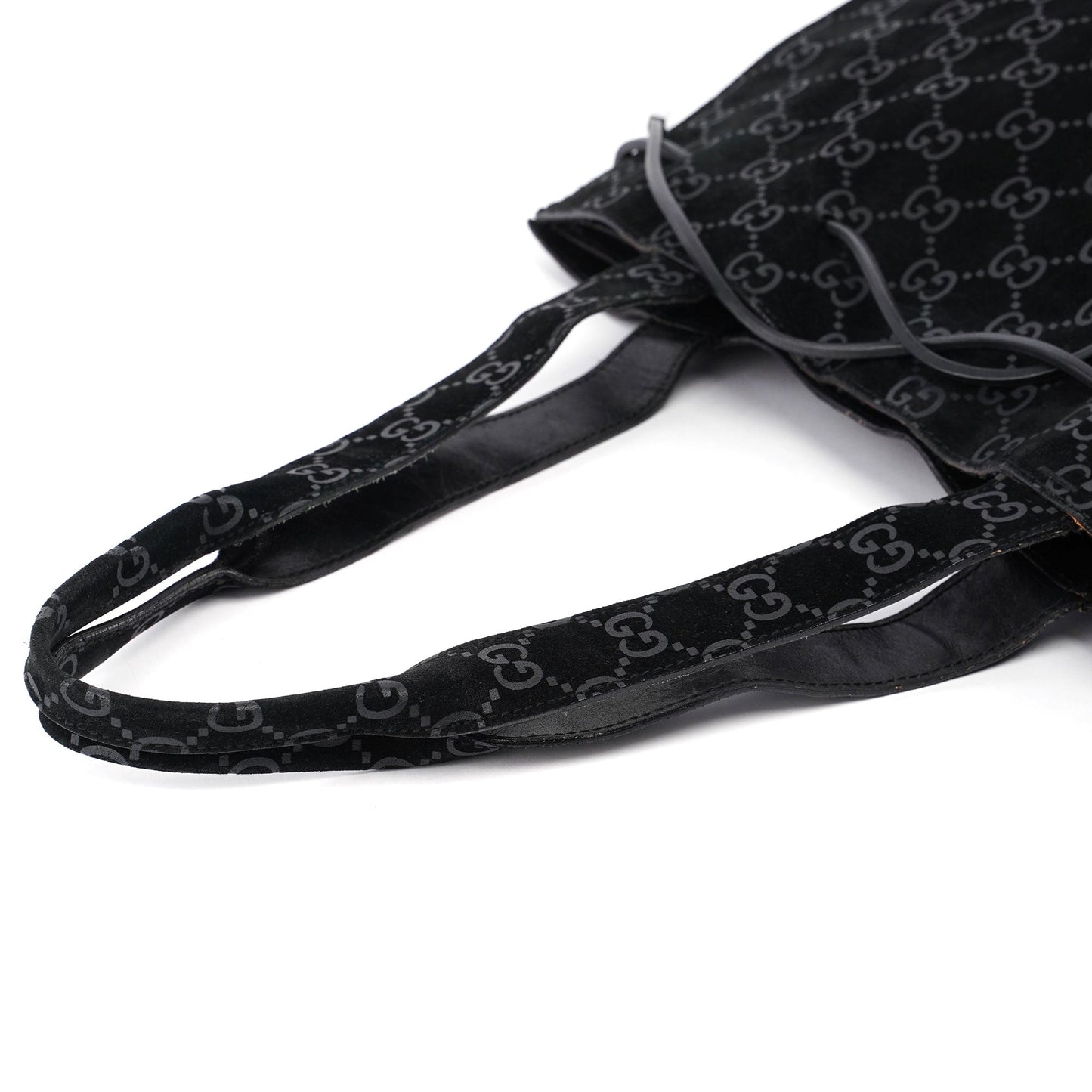 Gucci Black Suede GG tote