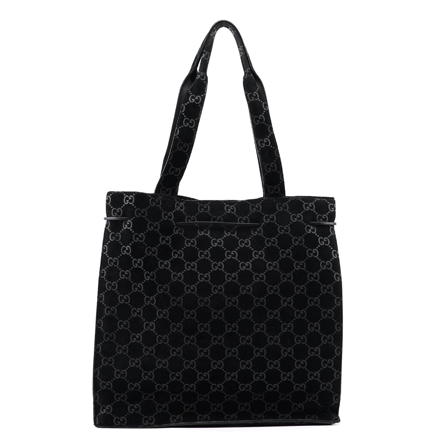 Gucci Black Suede GG tote