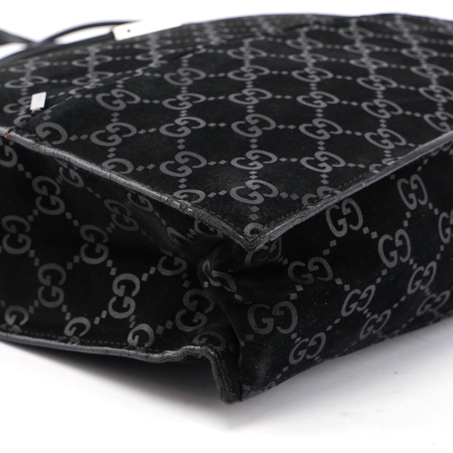 Gucci Black Suede GG tote