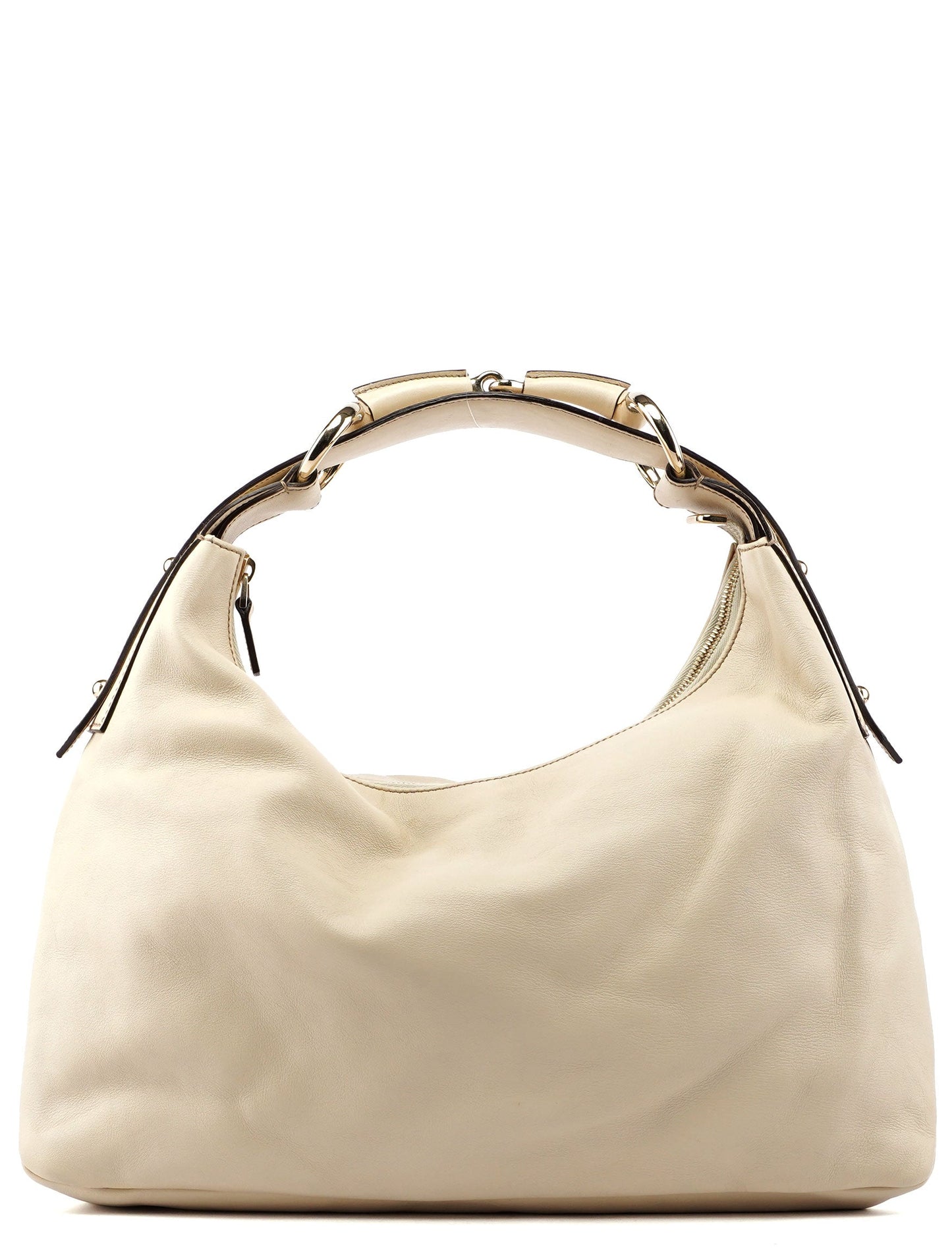 Gucci Off-White Leather Horsebit Shoulder Bag