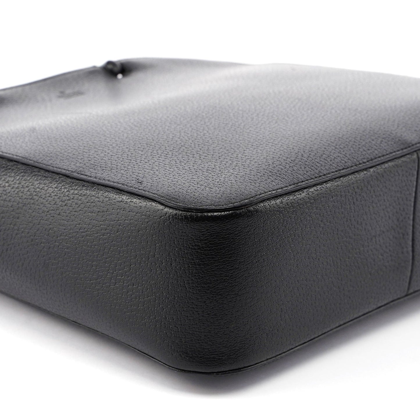 Guci Black Leather Bamboo Tote Red Int