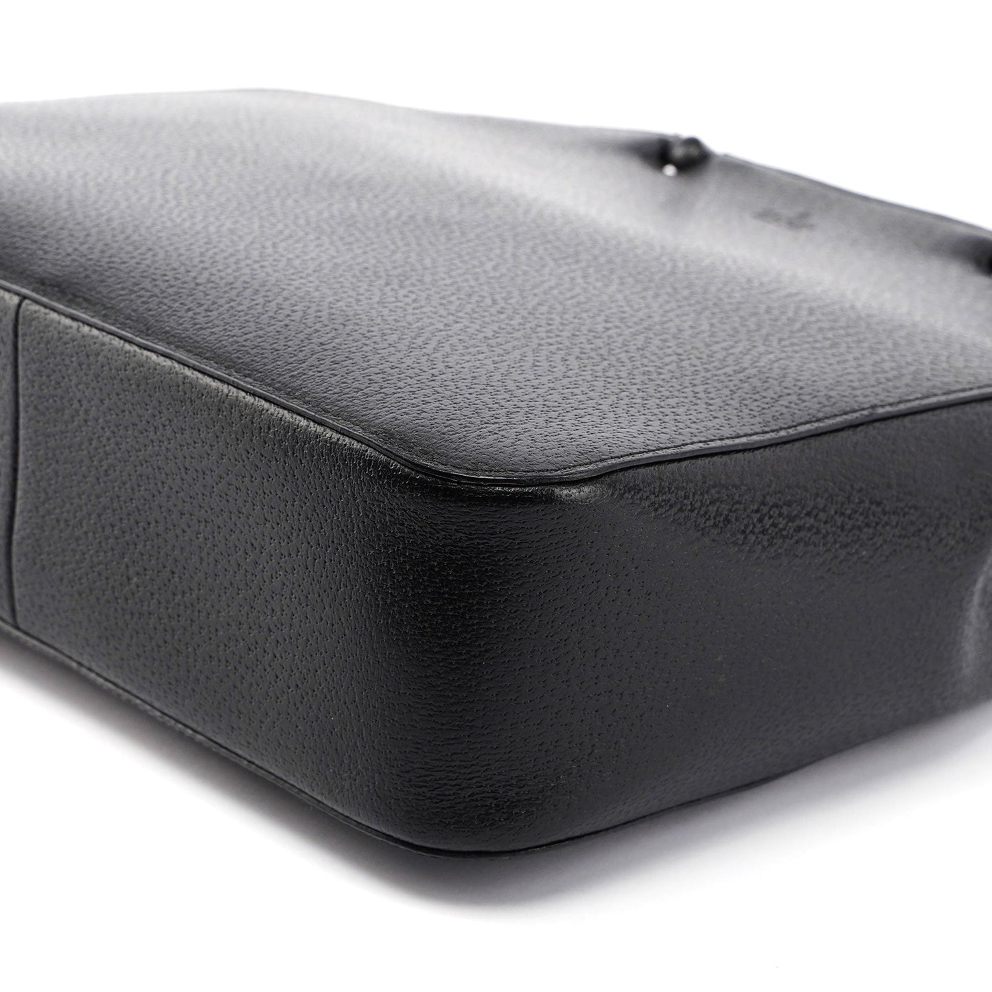 Guci Black Leather Bamboo Tote Red Int